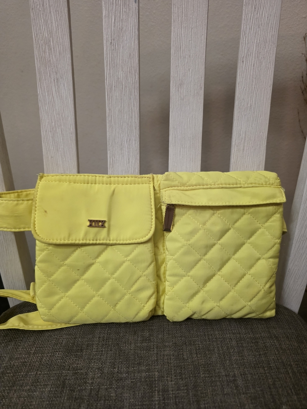 Yellow Quilted Crossbody Belt Bag - Unbranded